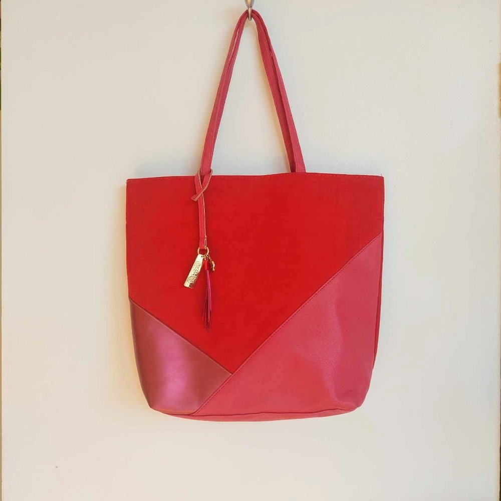 Red tote bag